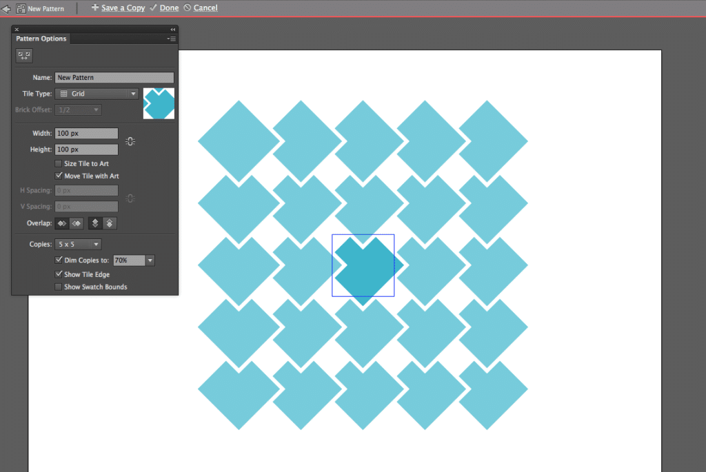 An illustrative screenshot demonstrating the steps on how to create a pattern in Illustrator.