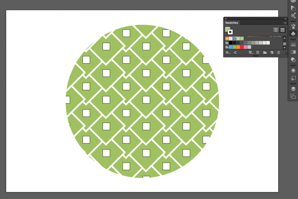 Step-by-step guide image demonstrating how to create a pattern in Illustrator.