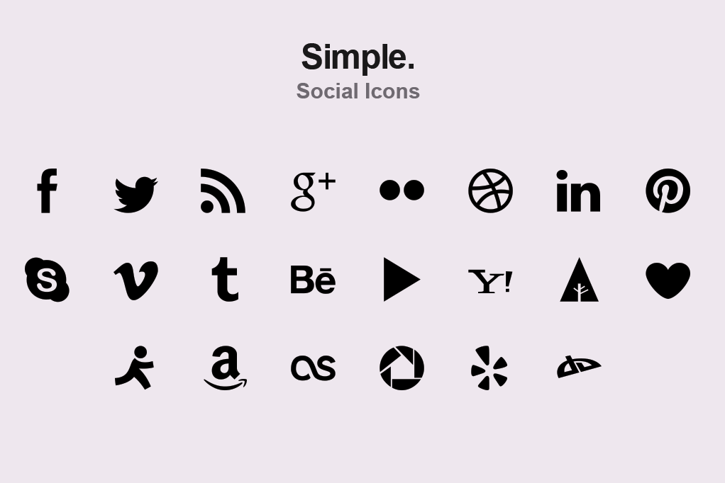 simple black social media icons