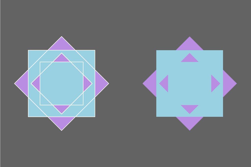 Blue and purple squares