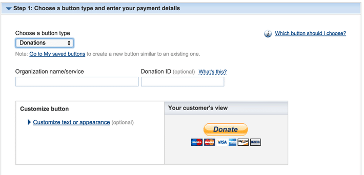 Screenshot of how to Create new Button in the PayPal plugin 