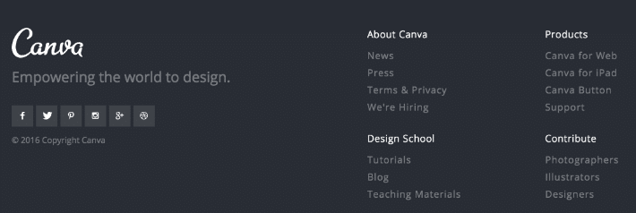 share and follow buttons on Canva