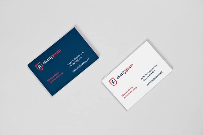 navy and orange business cards 