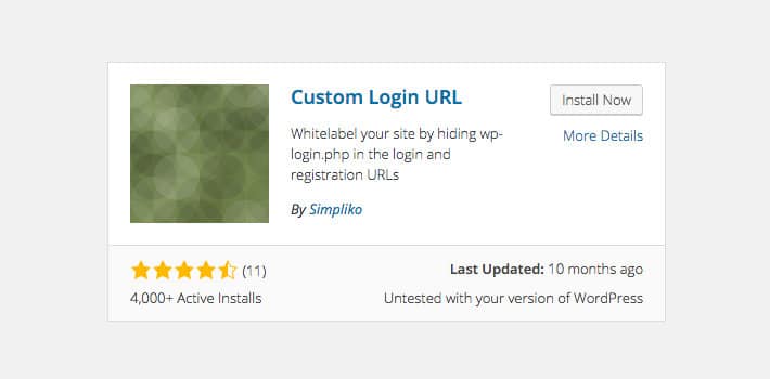 Screenshot of Custom Login URL plugin logo