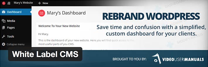 Screenshot from White Label CMS plugin