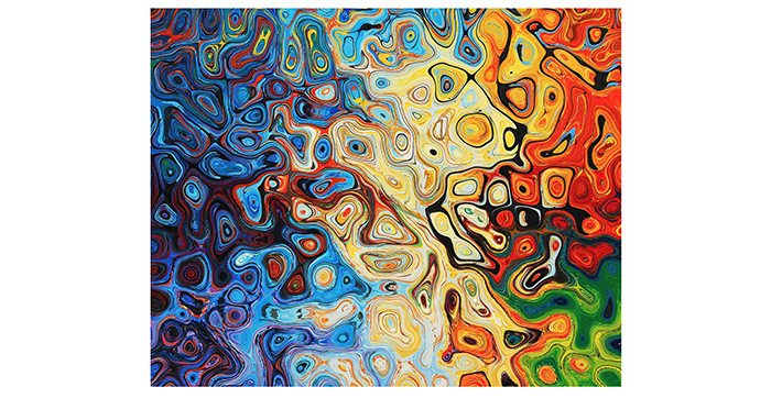 an abstract image with lots of overlapping colors