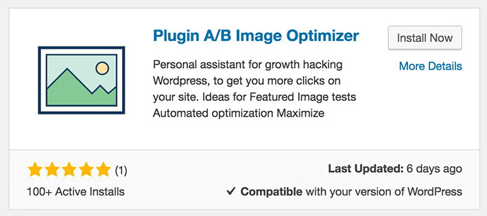 screenshot from Plugin A/B image optimizer