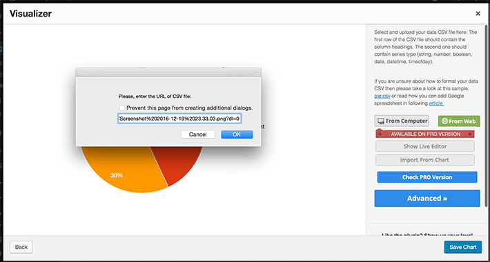 wordpress-visualizer-charts-and-graphs-enter-url-pie-chart