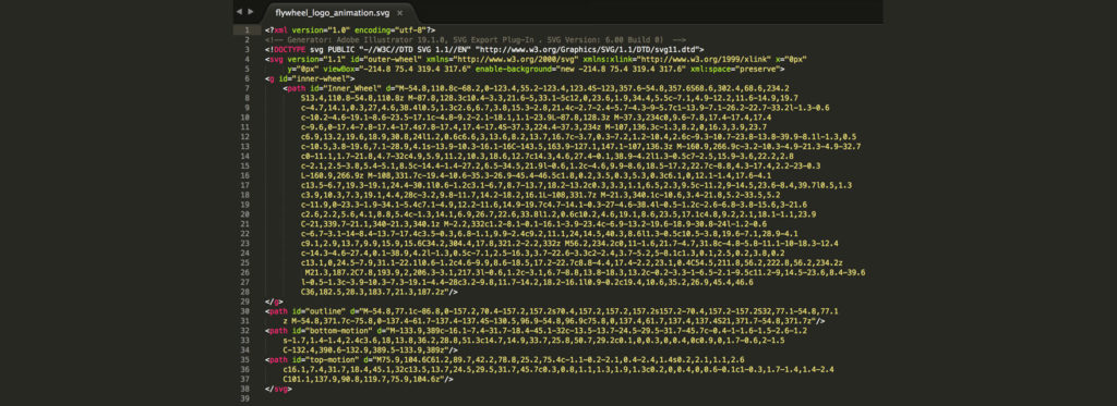 inside the code editor of an SVG graphic