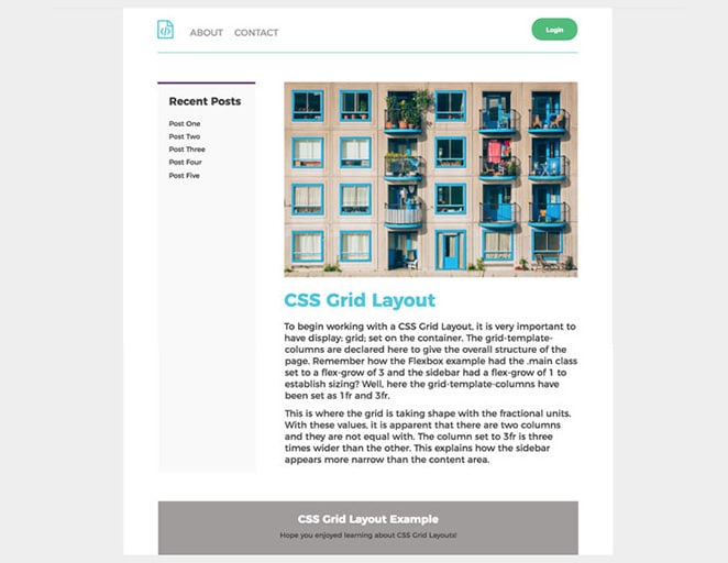 SEO Optimized CSS Grid Flexbox Layout Screenshot