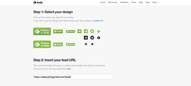 feedly button design