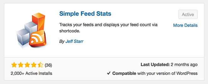 simple feed stats plugin