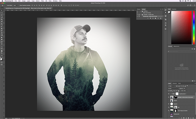 double exposure effect photoshop after