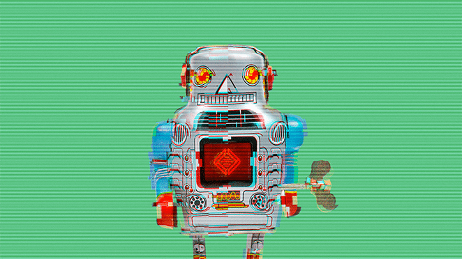 Local robot with glitch effect final image