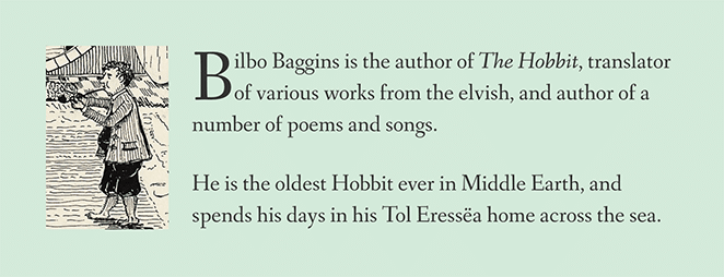 bilbo baggins the hobbit shortcode example