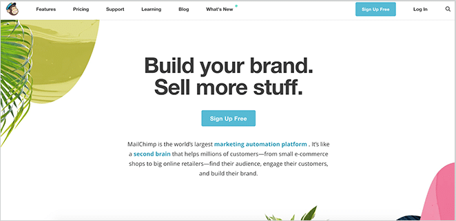 mailchimp website screenshot