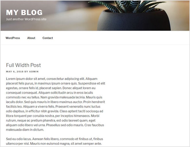 Complete display of a WordPress post template