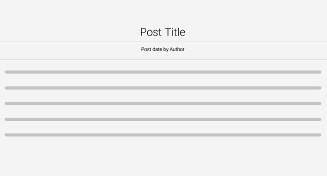 Wordpress Post Template Mockup - Showcasing Post Title, Date, and Author.