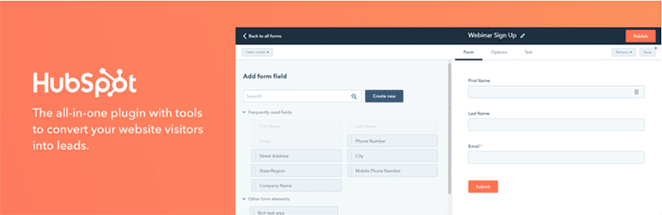 contact form builder hubspot leadin wordpress plugins marketers love