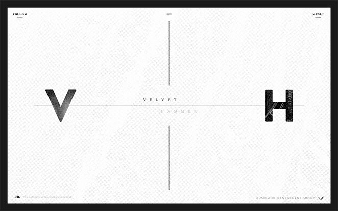 WordPress Web Design Showcase: Velvet Hammer's Interactive Website Screenshot