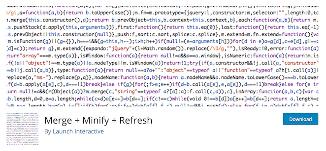 feature image from the Merge + Minify + Refresh minification plugin in the WordPress plugin directory