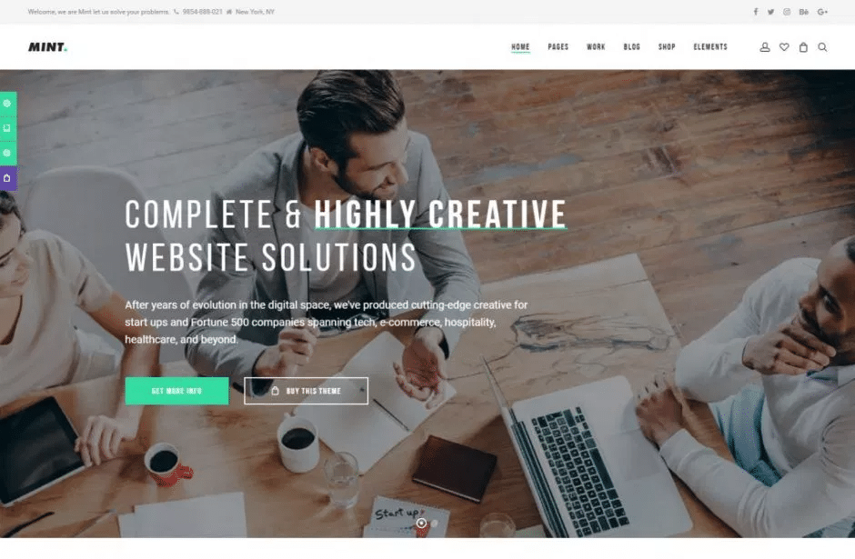 Showcasing the top-tier design of the best WordPress themes: A preview of the Mint theme design.