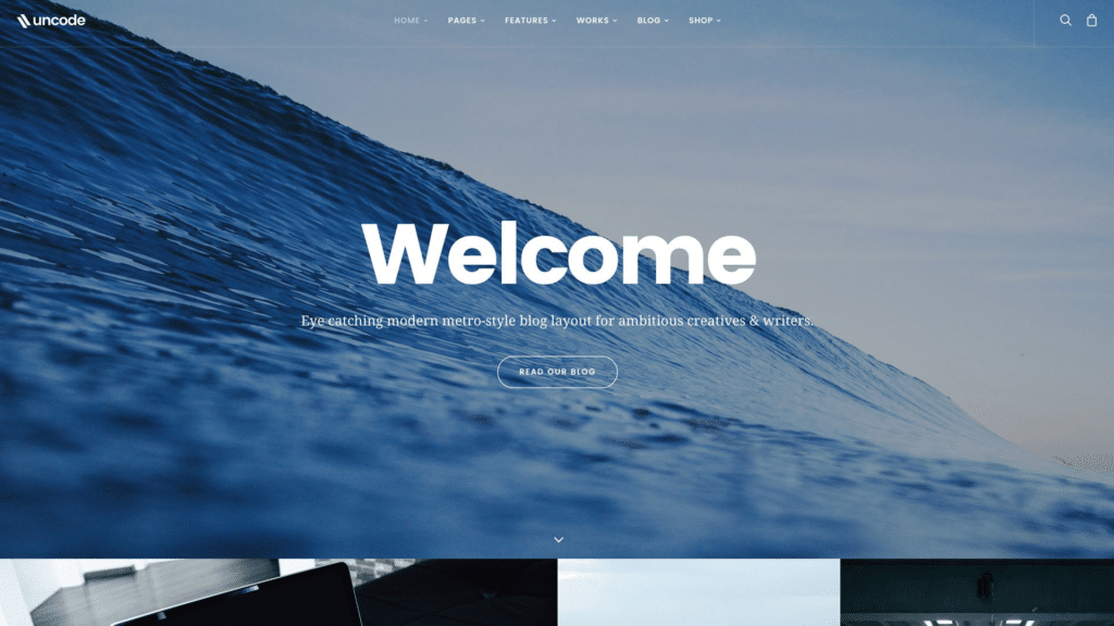 Showcasing top-rated Uncode theme, a prime example of best WordPress themes and stellar theme design